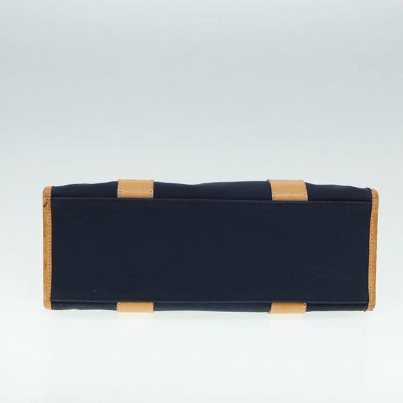 BURBERRY Nova Check Blue Label Hand Bag Canvas Navy Beige Auth ti2002 - Picture 5 of 16